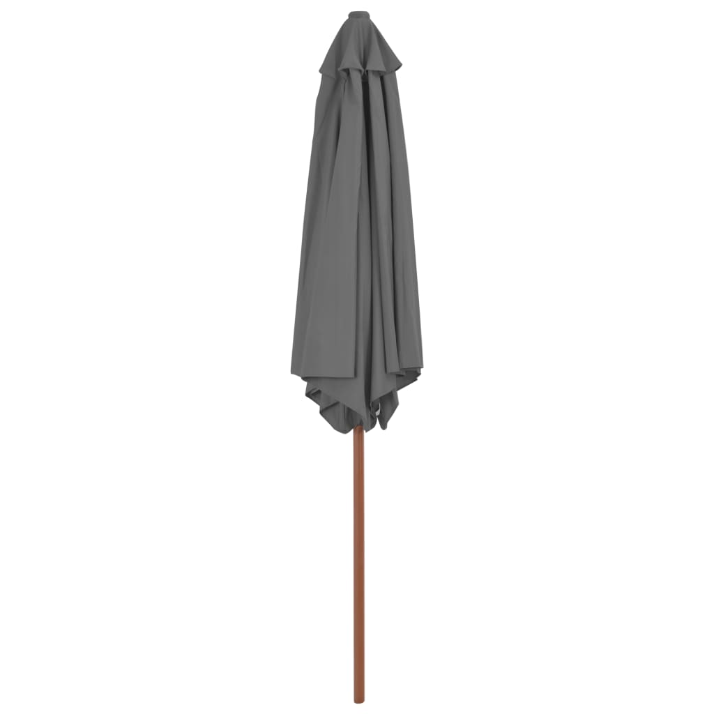 Outdoor Parasol with Wooden Pole 270 cm Anthracite - Stylish Shade and UV Protection