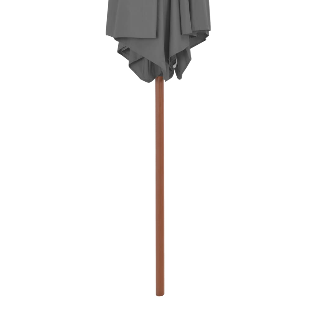 Outdoor Parasol with Wooden Pole 270 cm Anthracite - Stylish Shade and UV Protection