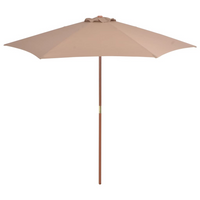 Outdoor Parasol with Wooden Pole 270 cm Taupe - UV Protective and Durable