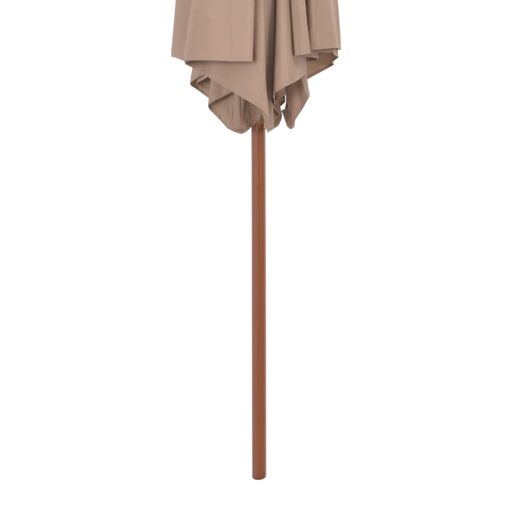 Outdoor Parasol with Wooden Pole 270 cm Taupe - UV Protective and Durable