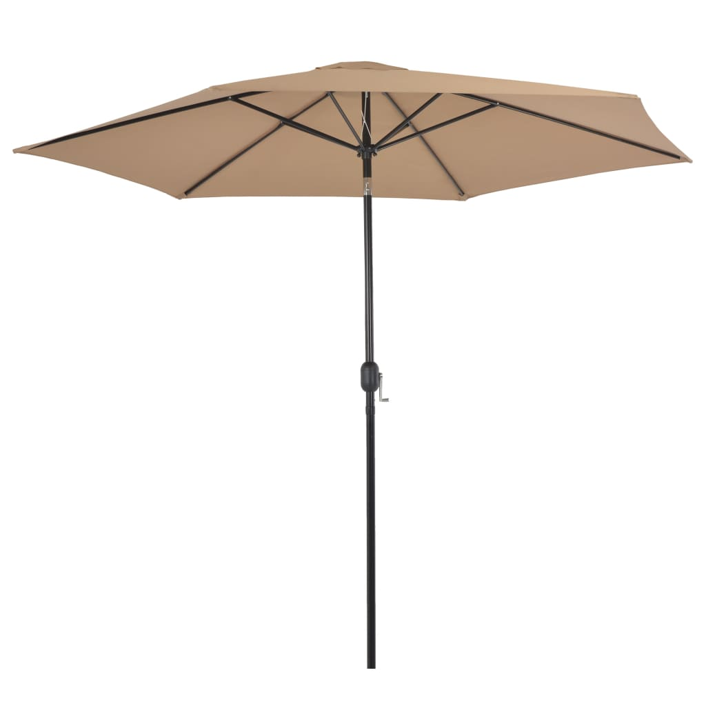 Outdoor Parasol with Metal Pole 300 cm Taupe - UV Protective, Durable, and Easy to Clean