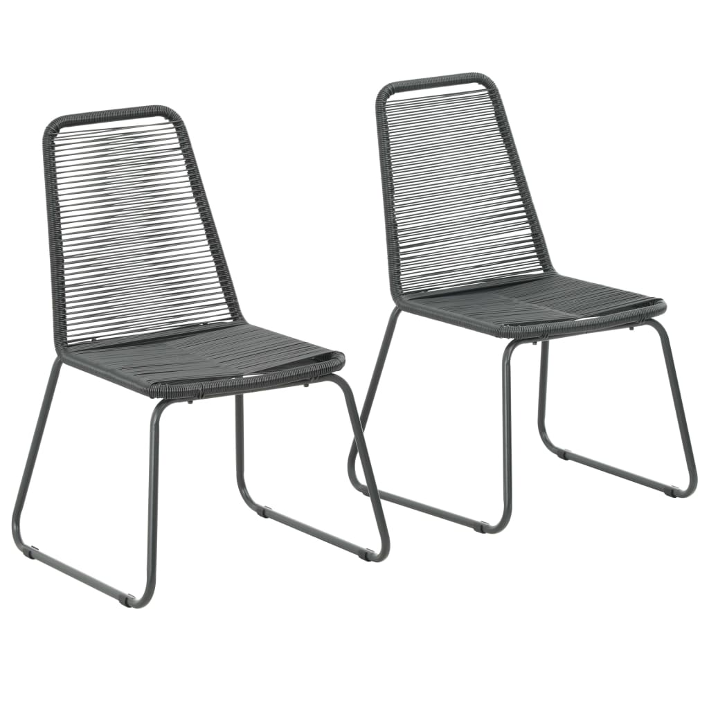 Outdoor Chairs 2 pcs Poly Rattan Black - Stylish and Comfortable Garden Furniture