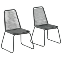 Outdoor Chairs 2 pcs Poly Rattan Black - Stylish and Comfortable Garden Furniture