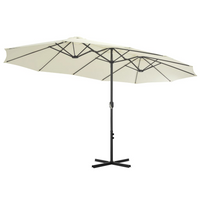 Outdoor Parasol with Aluminium Pole 460x270 cm Sand