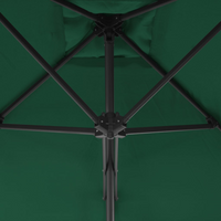 Outdoor Parasol with Steel Pole 300 cm - Green | UV Protective, Rotates 360 Degrees