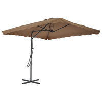 Outdoor Parasol with Steel Pole 250x250 cm Taupe - UV Protective & Durable