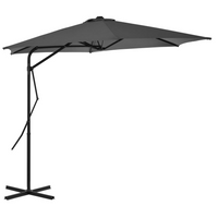 Outdoor Parasol with Steel Pole 300 cm Anthracite - UV Protective and Anti-Fade Polyester Canopy