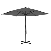 Outdoor Parasol with Steel Pole 300 cm Anthracite - UV Protective and Anti-Fade Polyester Canopy