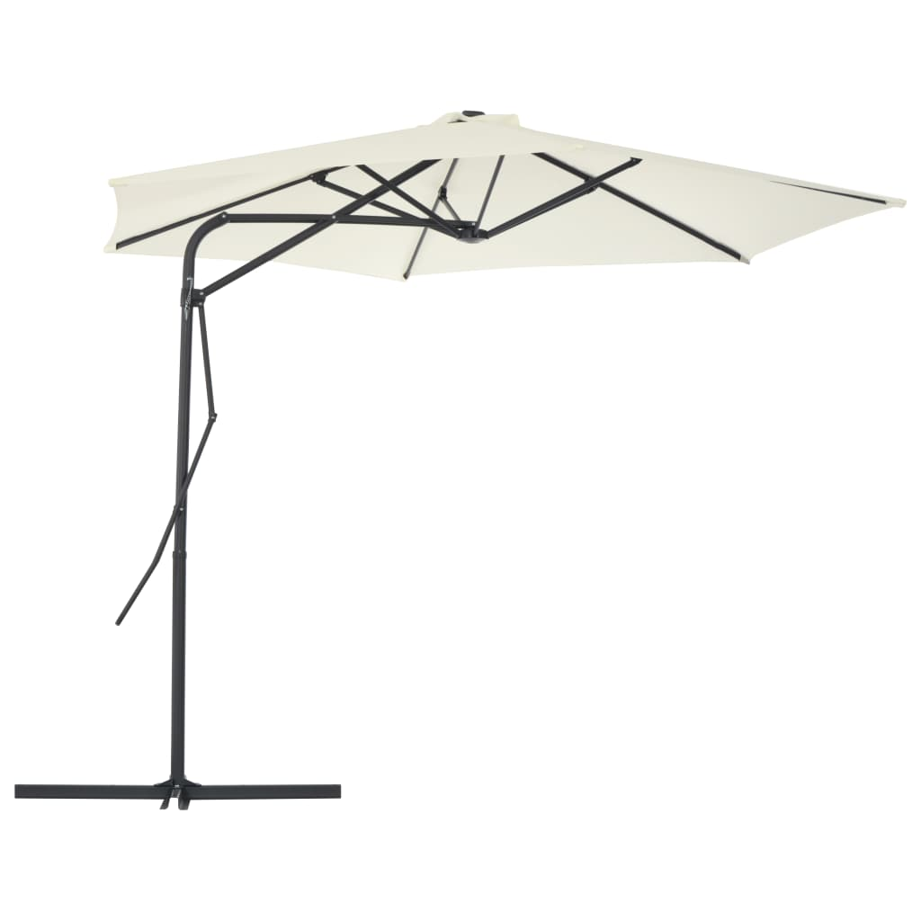 Outdoor Parasol with Steel Pole 300 cm Sand - Protect Yourself from Harmful UV Rays