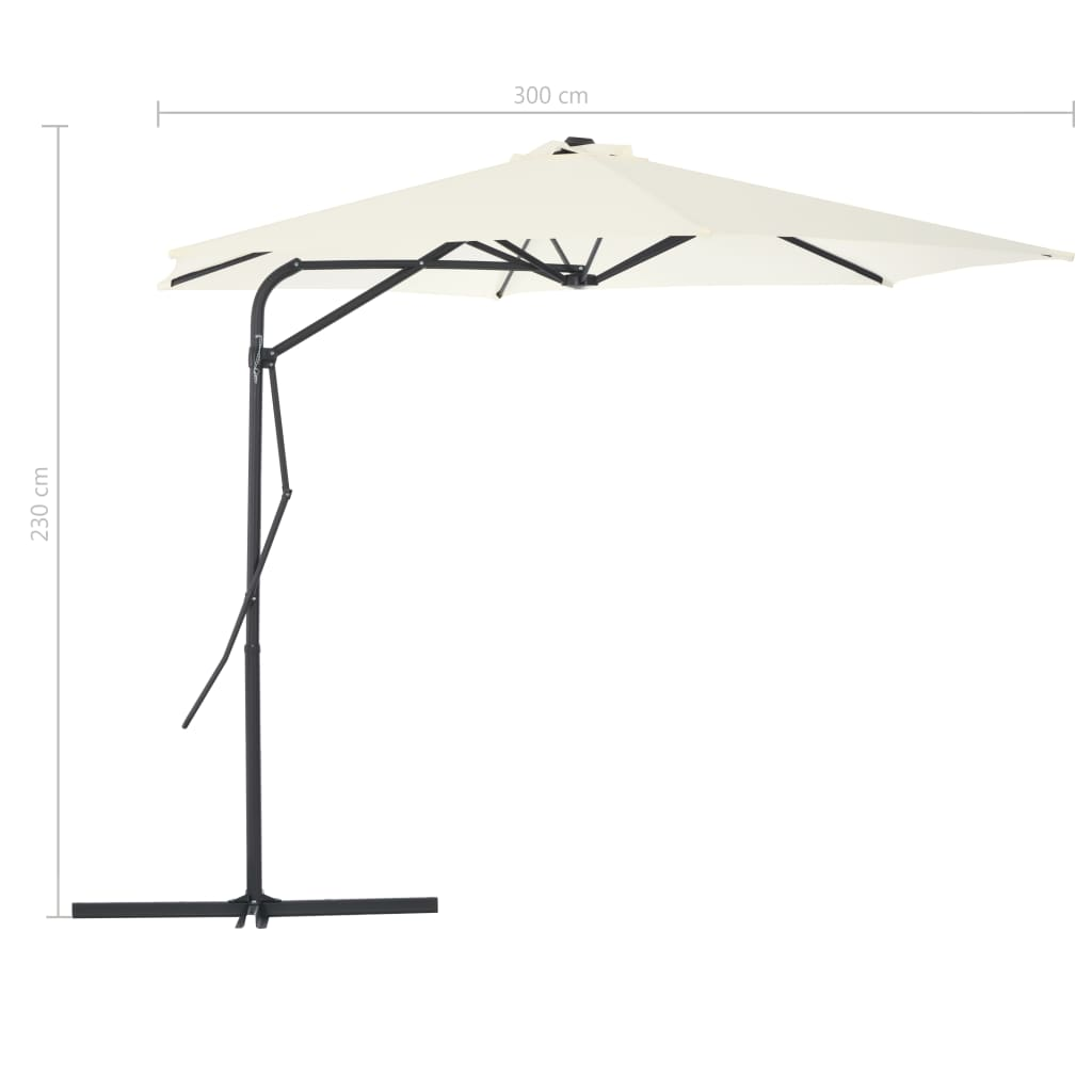 Outdoor Parasol with Steel Pole 300 cm Sand - Protect Yourself from Harmful UV Rays