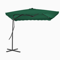 Outdoor Parasol with Steel Pole 250x250 cm Green - Shade and UV Protection