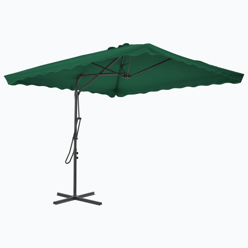 Outdoor Parasol with Steel Pole 250x250 cm Green - Shade and UV Protection