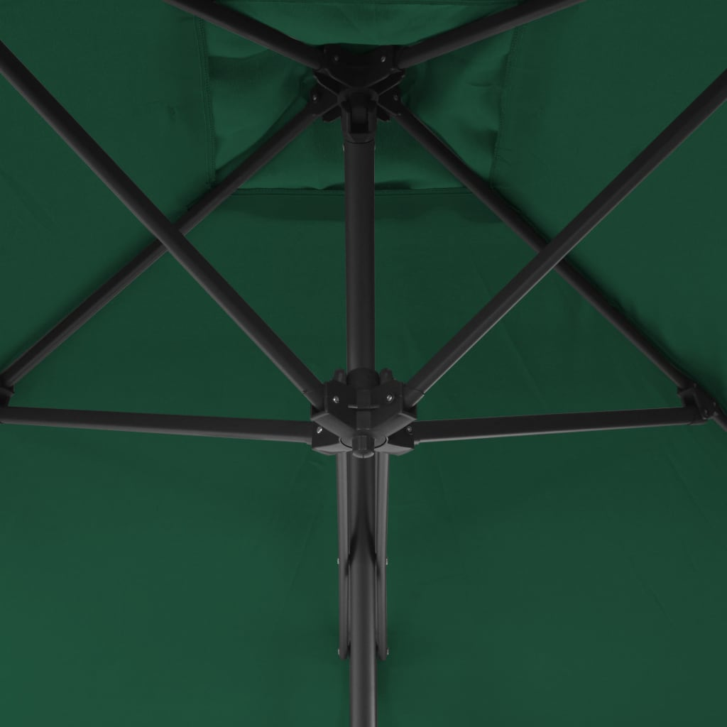 Outdoor Parasol with Steel Pole 250x250 cm Green - Shade and UV Protection