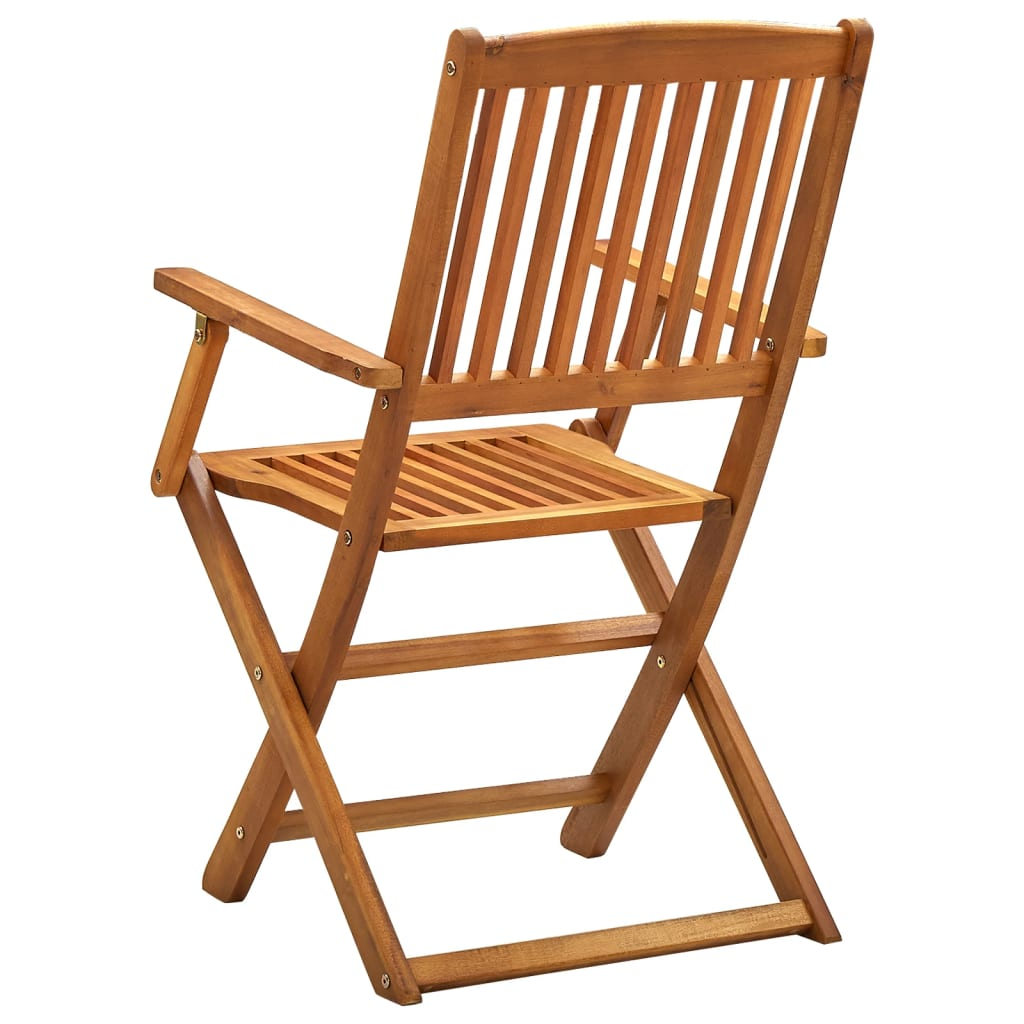 Folding Outdoor Chairs 4 pcs Solid Acacia Wood - Weather-resistant and Durable