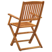 Folding Outdoor Chairs 4 pcs Solid Acacia Wood - Weather-resistant and Durable