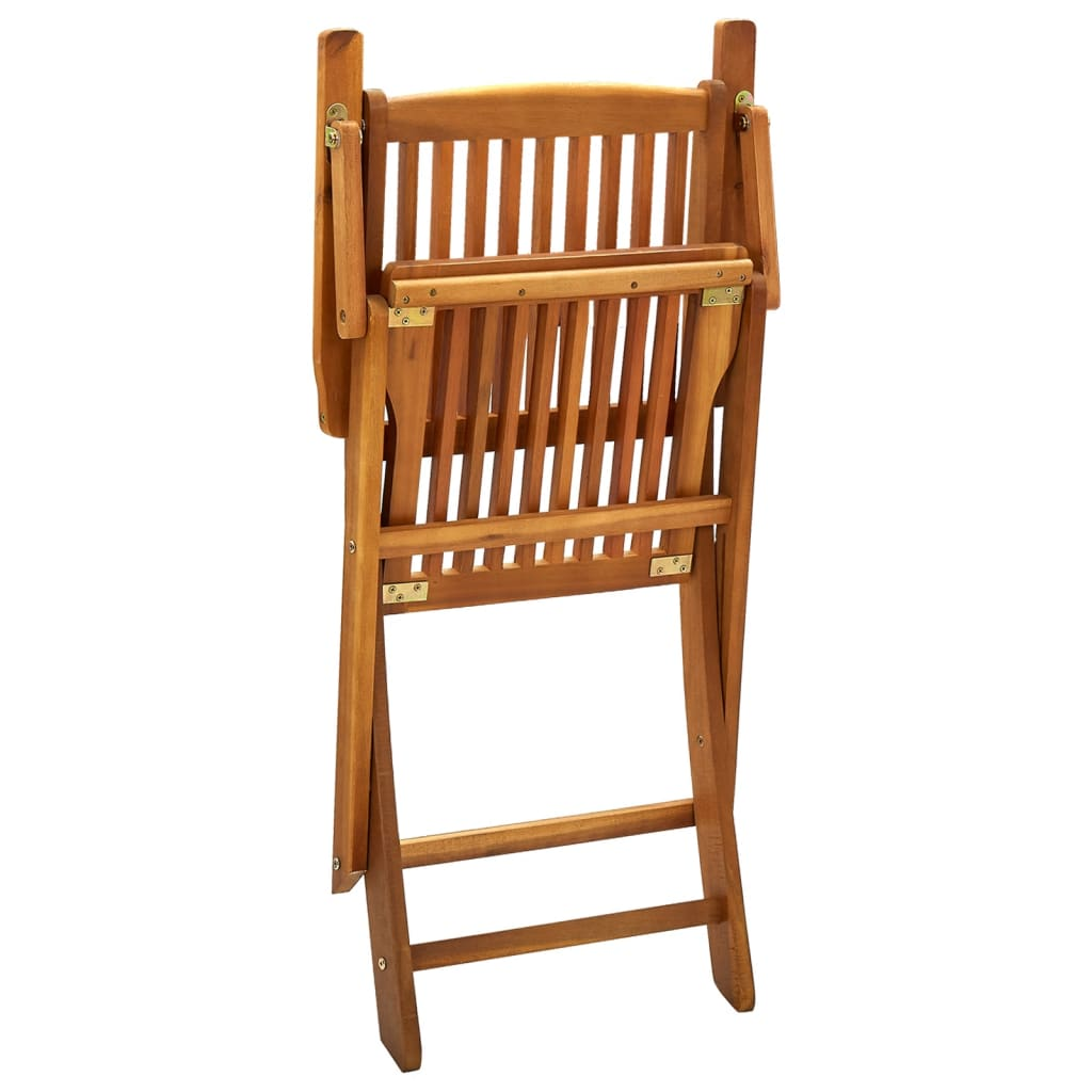 Folding Outdoor Chairs 4 pcs Solid Acacia Wood - Weather-resistant and Durable