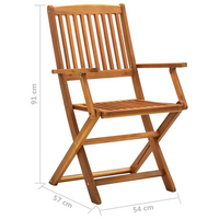 Folding Outdoor Chairs 4 pcs Solid Acacia Wood - Weather-resistant and Durable