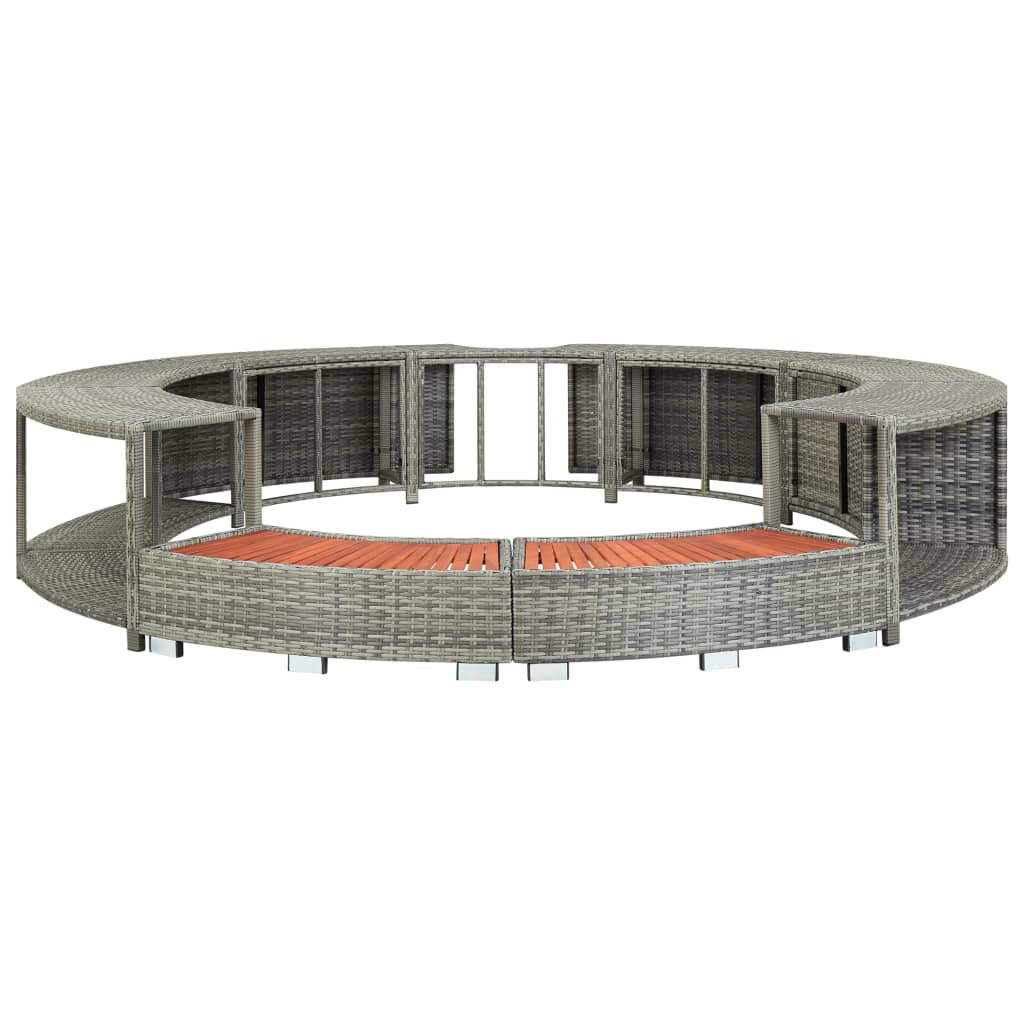 vidaXL Hot Tub Surround Grey Poly Rattan - Stylish and Functional Spa Accessory