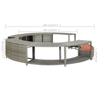 vidaXL Hot Tub Surround Grey Poly Rattan - Stylish and Functional Spa Accessory