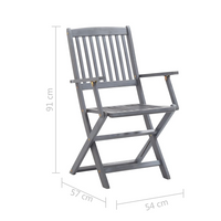 Folding Outdoor Chairs 4 pcs Solid Acacia Wood - Premium Quality | Easy to Clean | Weather-Resistant