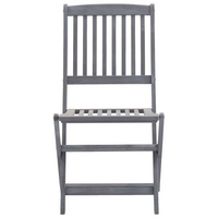 Folding Outdoor Chairs 2 pcs Solid Acacia Wood - Premium Quality, Weather-Resistant and Durable