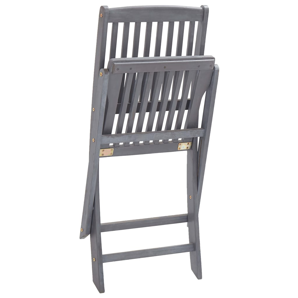 Folding Outdoor Chairs 2 pcs Solid Acacia Wood - Premium Quality, Weather-Resistant and Durable