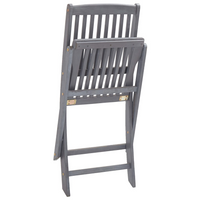 Folding Outdoor Chairs 2 pcs Solid Acacia Wood - Premium Quality, Weather-Resistant and Durable