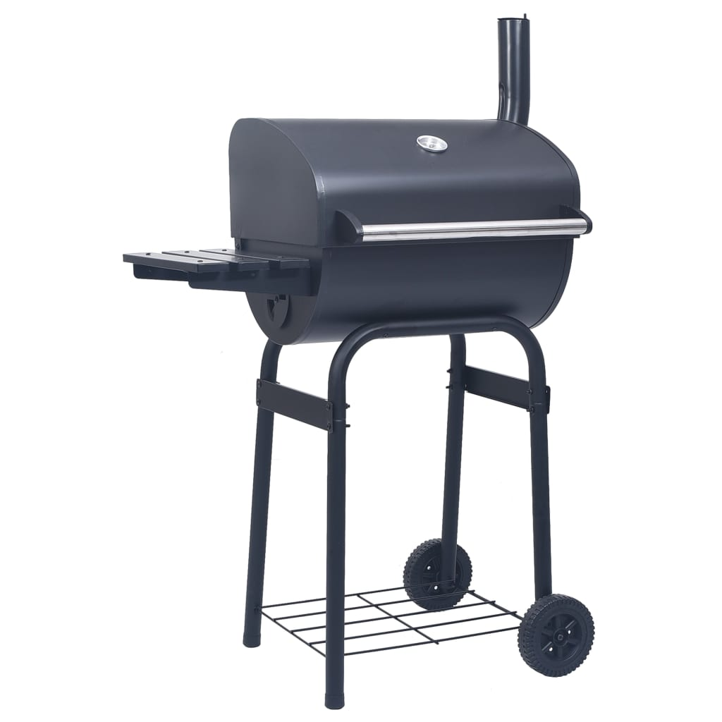 Charcoal BBQ Grill Smoker with Bottom Shelf Black - Outdoor Cooking Made Easy