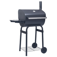 Charcoal BBQ Grill Smoker with Bottom Shelf Black - Outdoor Cooking Made Easy