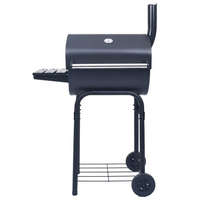 Charcoal BBQ Grill Smoker with Bottom Shelf Black - Outdoor Cooking Made Easy