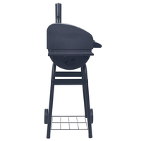 Charcoal BBQ Grill Smoker with Bottom Shelf Black - Outdoor Cooking Made Easy