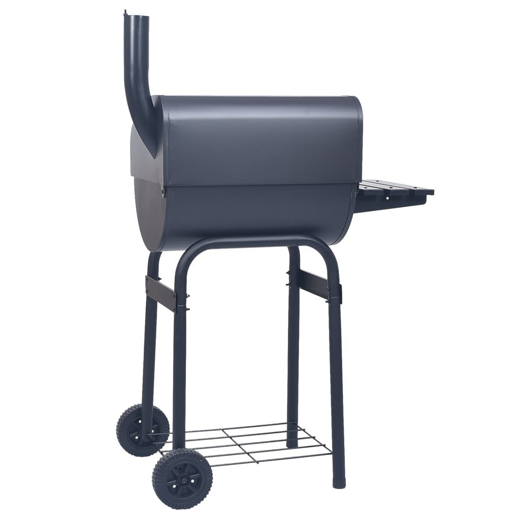 Charcoal BBQ Grill Smoker with Bottom Shelf Black - Outdoor Cooking Made Easy