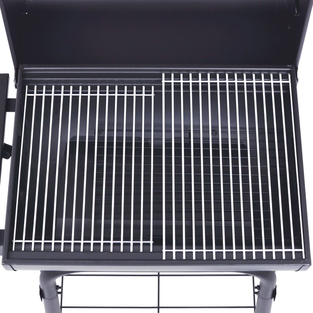 Charcoal BBQ Grill Smoker with Bottom Shelf Black - Outdoor Cooking Made Easy