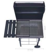 Charcoal BBQ Grill Smoker with Bottom Shelf Black - Outdoor Cooking Made Easy