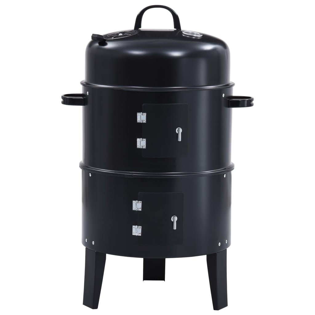 3-in-1 Charcoal Smoker BBQ Grill 40x80 cm - Perfect for Grilling, Cooking, and Smoking