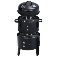 3-in-1 Charcoal Smoker BBQ Grill 40x80 cm - Perfect for Grilling, Cooking, and Smoking