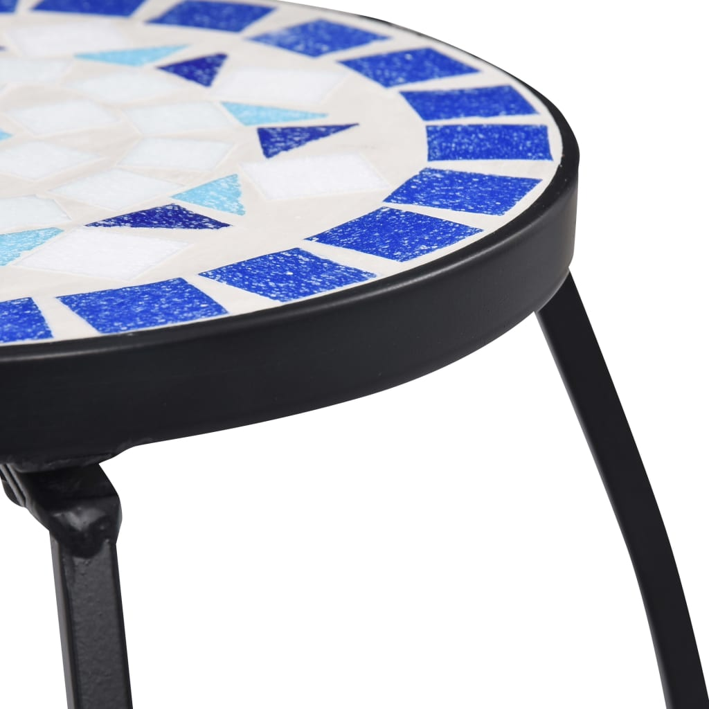 Mosaic Tables 3 pcs Blue and White Ceramic - Perfect for Balcony or Garden