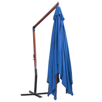 Hanging Parasol with Wooden Pole 400x300 cm Blue - Create Shade and Protect from UV Rays