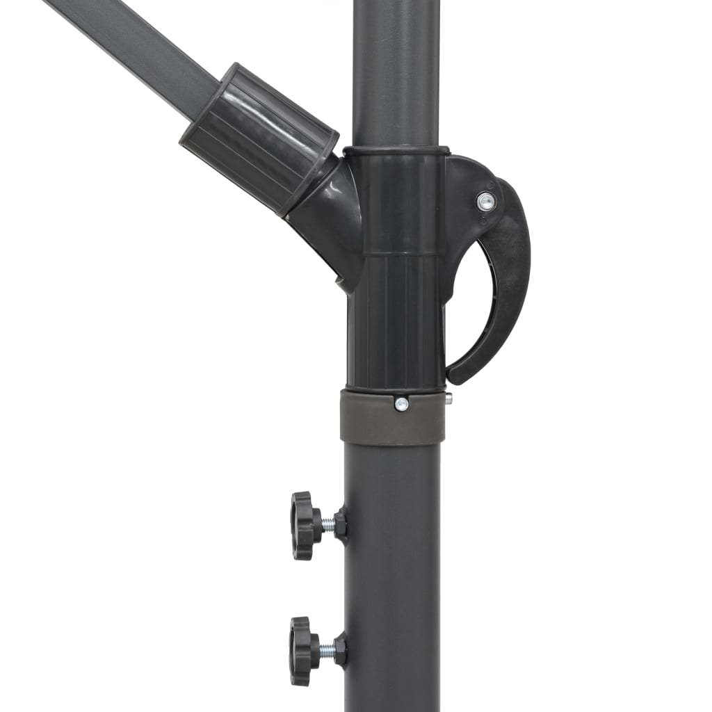 Hanging Parasol Black 3 m Aluminium Pole - UV Protective, Sturdy and Durable