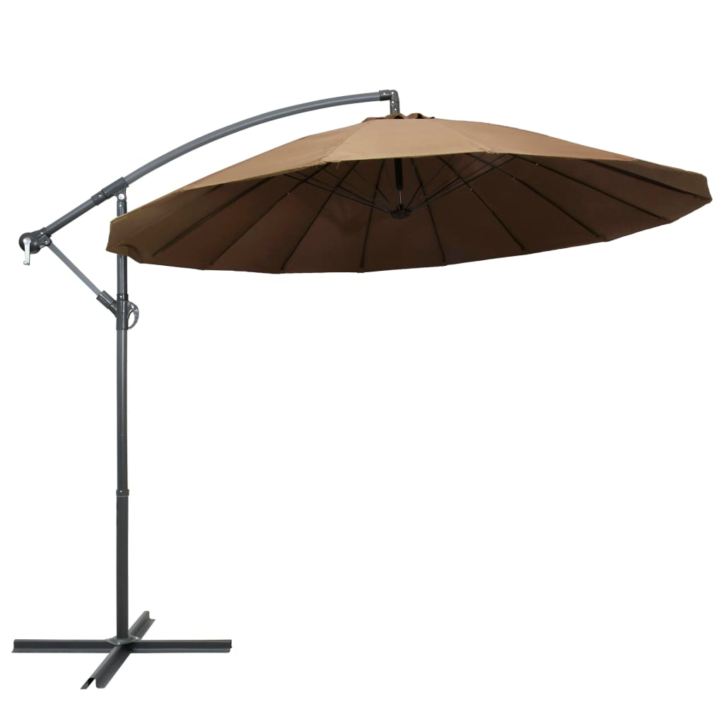 Hanging Parasol Taupe 3m Aluminium Pole - Create Shade and Protection