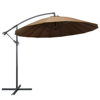 Hanging Parasol Taupe 3m Aluminium Pole - Create Shade and Protection