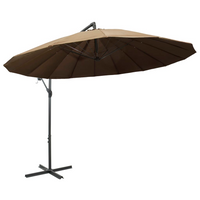 Hanging Parasol Taupe 3m Aluminium Pole - Create Shade and Protection