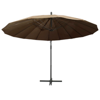 Hanging Parasol Taupe 3m Aluminium Pole - Create Shade and Protection