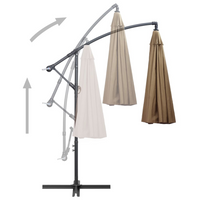 Hanging Parasol Taupe 3m Aluminium Pole - Create Shade and Protection