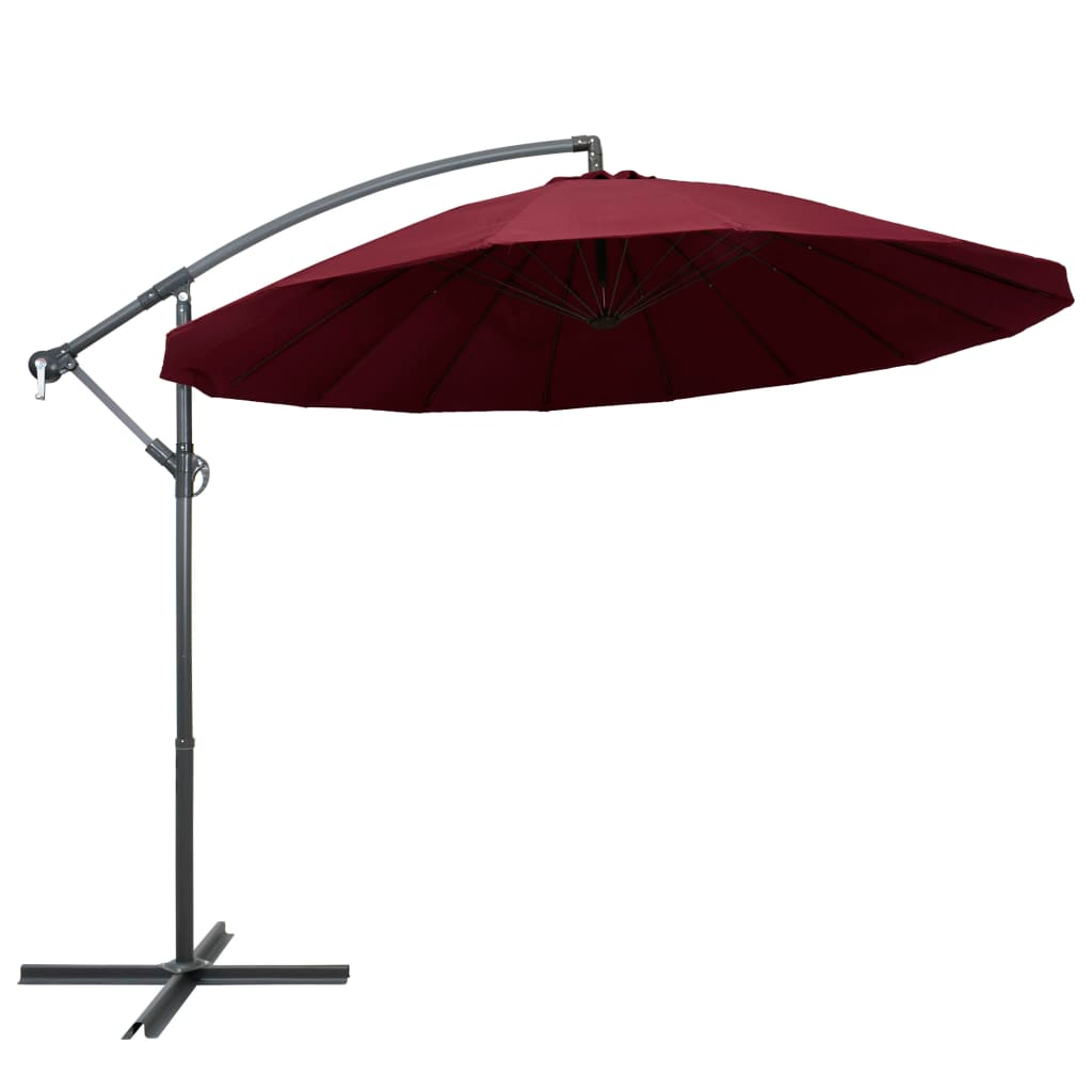 Hanging Parasol Burgundy 3m Aluminium Pole - Create Shade and Protect from Harmful UV Rays