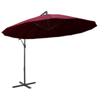 Hanging Parasol Burgundy 3m Aluminium Pole - Create Shade and Protect from Harmful UV Rays