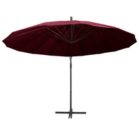 Hanging Parasol Burgundy 3m Aluminium Pole - Create Shade and Protect from Harmful UV Rays