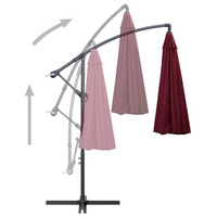 Hanging Parasol Burgundy 3m Aluminium Pole - Create Shade and Protect from Harmful UV Rays