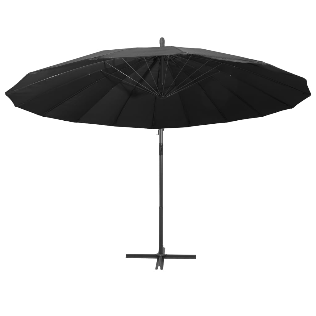 Hanging Parasol Anthracite 3m with Aluminium Pole | UV Protective and Fade-resistant Polyester | Crank System