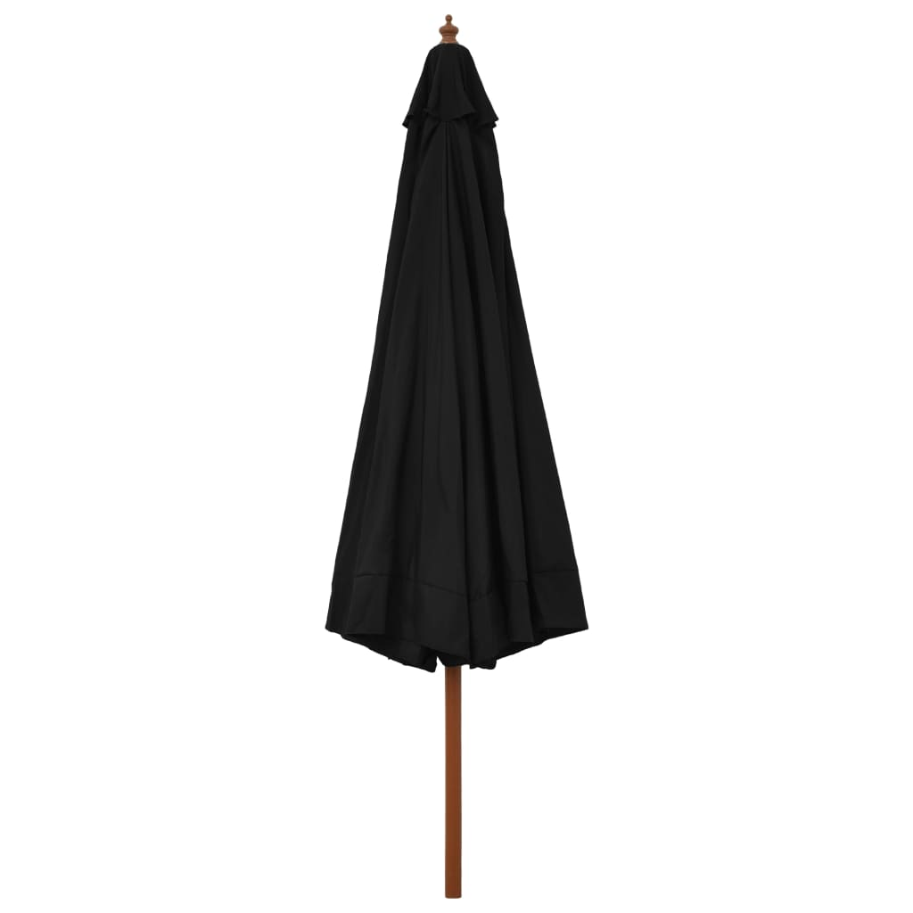 Outdoor Parasol with Wooden Pole 330 cm - Black | Create Shade and Enjoy Outdoor Time